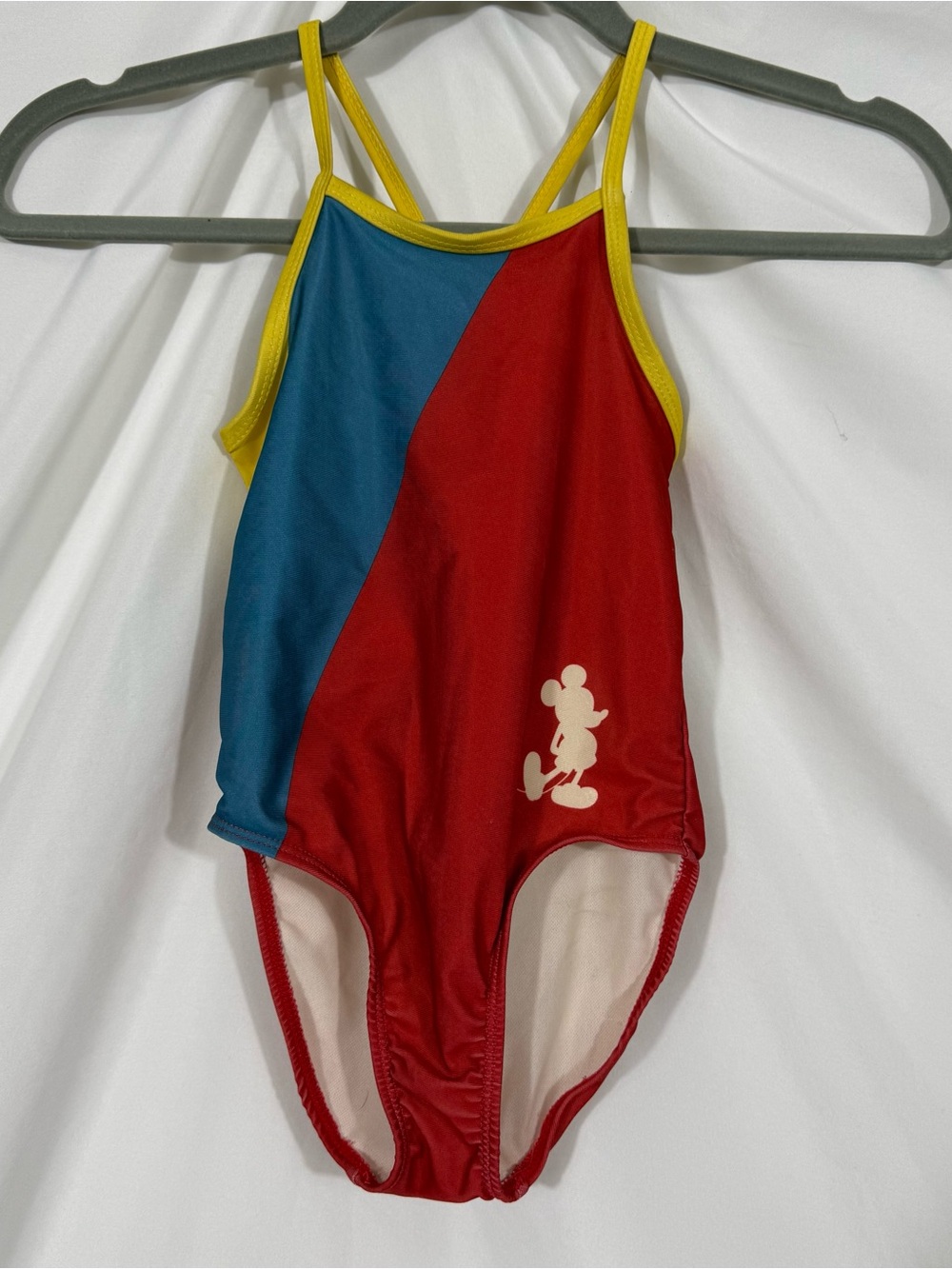Disney Junk Food Red Blue Yellow One Piece Girls Swimsuit Sz XS